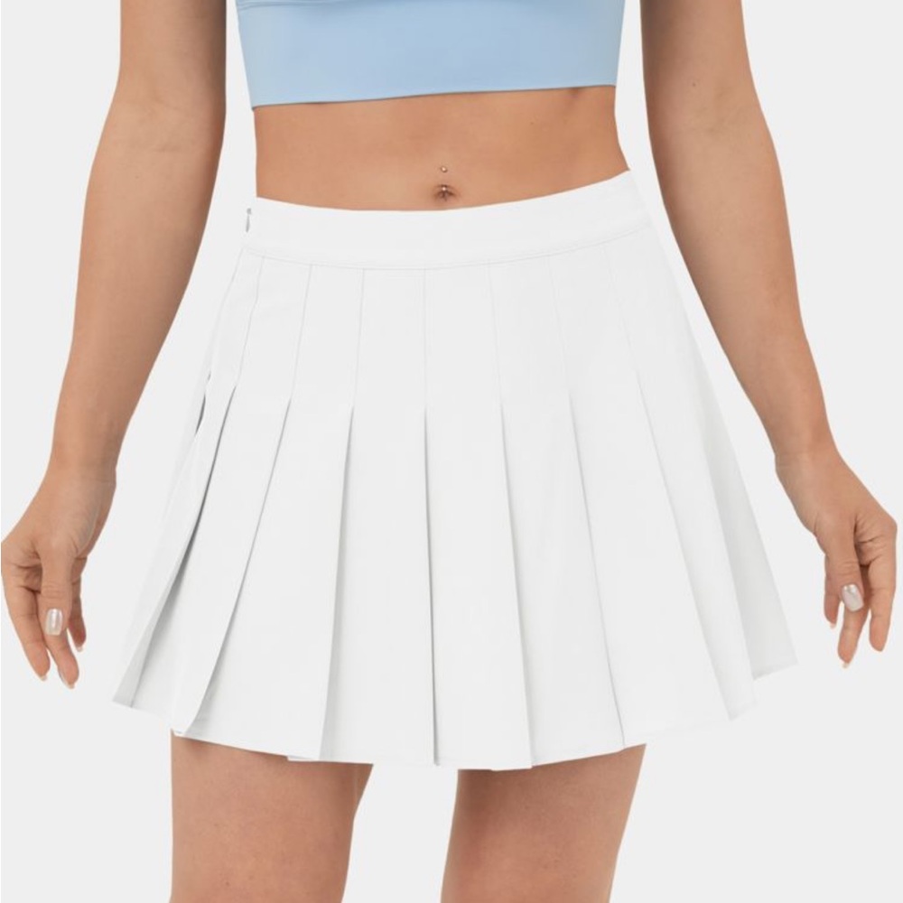 Halara White Pleated Tennis Skirt